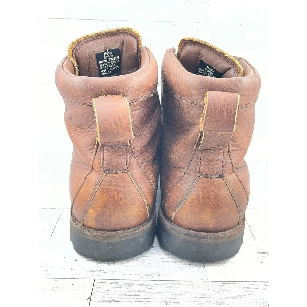 LL Bean Mens 296506 Waterproof Leather‎ Work Boots Brown Size 9 Wide